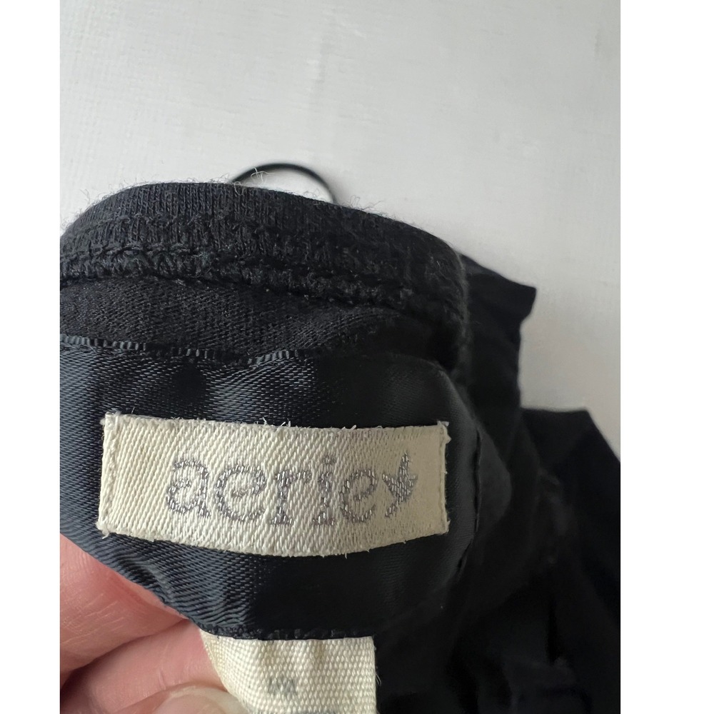 Aerie Babydoll Chemise Dress Size Large Black Satin Trim Bow Pockets - Picture 6 of 9